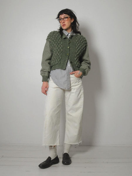 1970's Bubble Knit Sweater Jacket