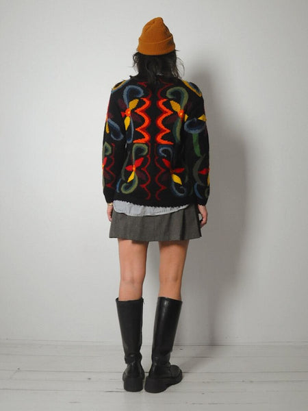 Handknit Baby Alpaca Floral Cardigan