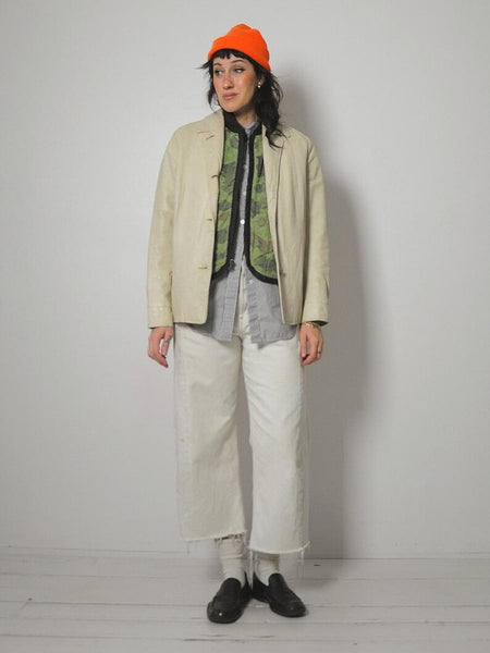 1960's Ivory Leather Jacket