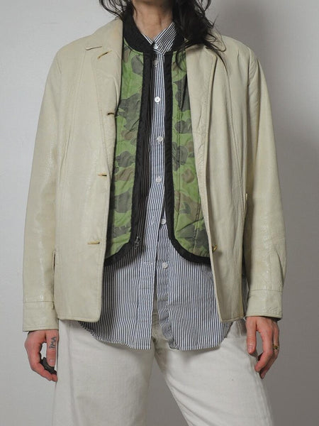 1960's Ivory Leather Jacket