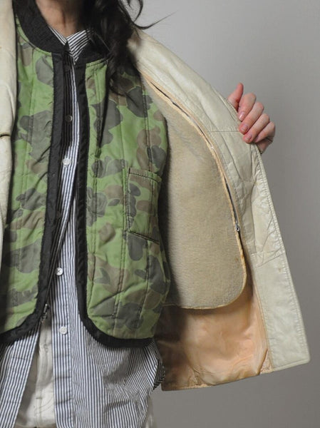 1960's Ivory Leather Jacket