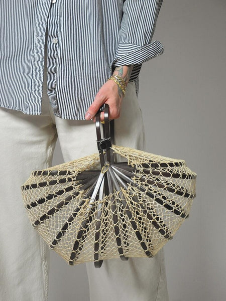1960's Japanese Folding Net Basket Purse