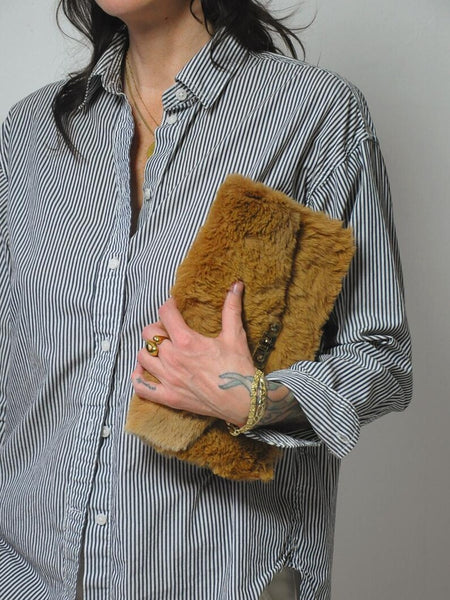 1970's Real Fur Leather Clutch