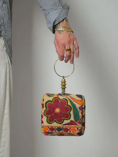 1960's Banjara Brass Ring Box Clutch