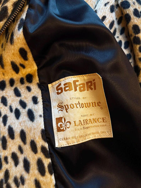1960's Safari Leopard Faux Fur Coat