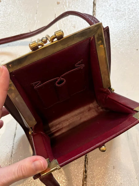 1960's Merlot Snakeskin Leather Purse