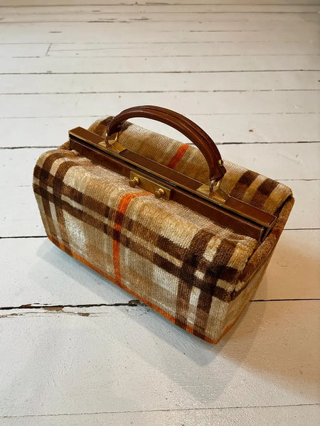 1960's Plaid Carpet Doctor Bag