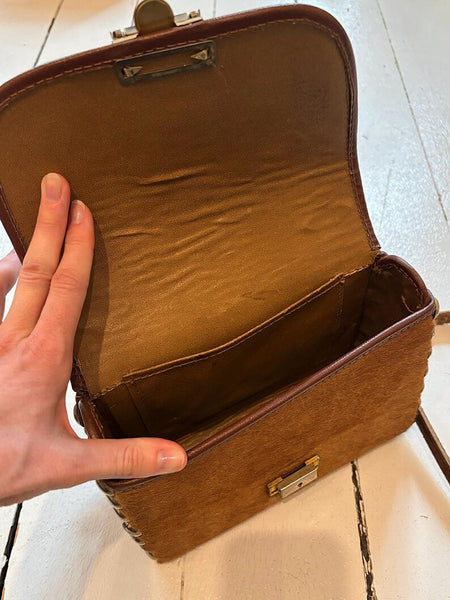 1970's Pony Hair Studded Box Purse