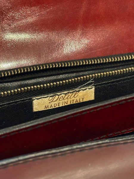 1960's Italian Merlot Leather Rivet Purse