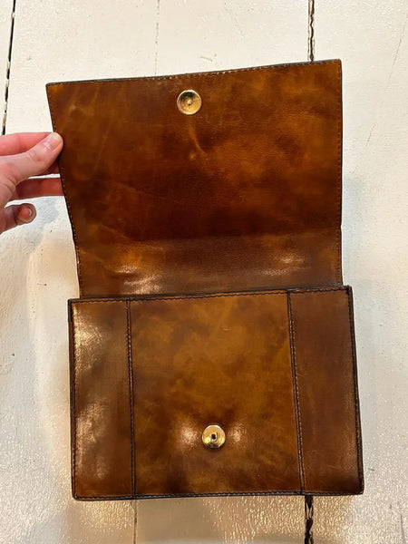 1960's Italian Coco Leather Rivet Bag