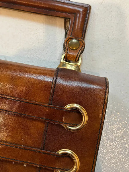 1960's Italian Coco Leather Rivet Bag