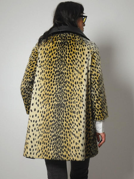 1960's Safari Leopard Faux Fur Coat