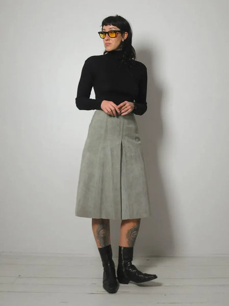 1970's Seafoam Suede Skirt
