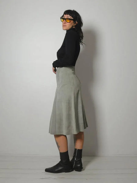 1970's Seafoam Suede Skirt