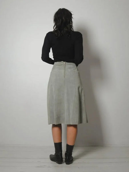 1970's Seafoam Suede Skirt