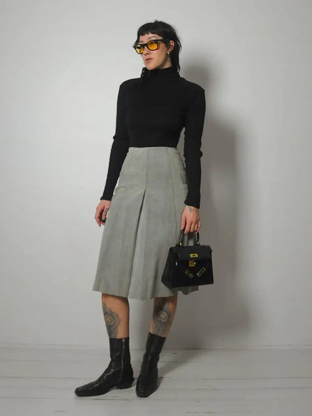 1970's Seafoam Suede Skirt