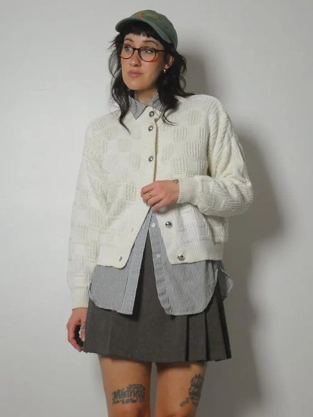 90's Cropped Cotton Cardigan