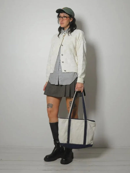 90's Cropped Cotton Cardigan