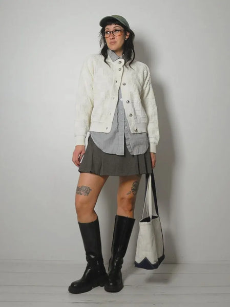 90's Cropped Cotton Cardigan