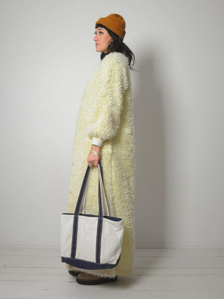 1970's Ivory Shaggy Knit Coat