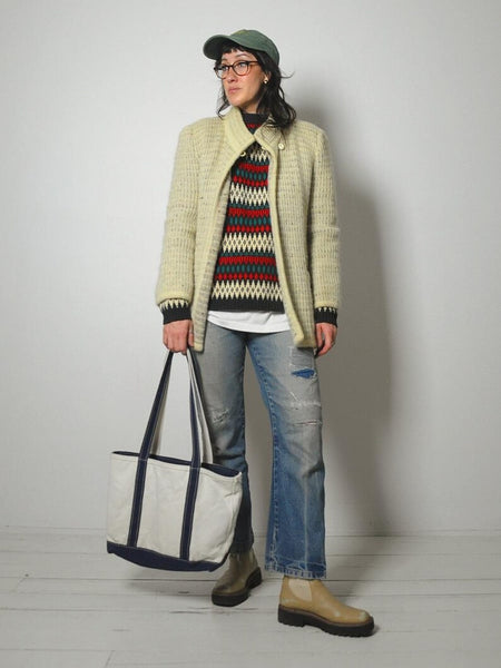 1980's Waffle Knit Cardigan Jacket