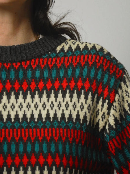 1950's Swiss Fairisle Striped Sweater