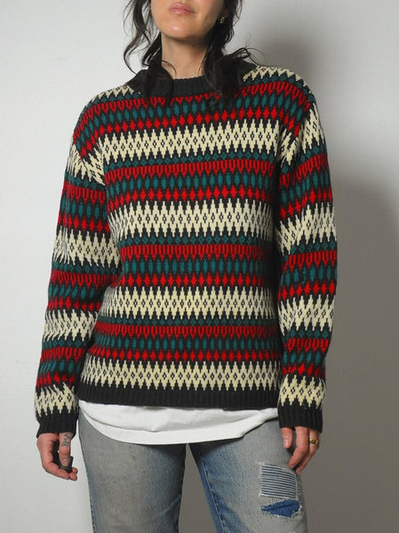 1950's Swiss Fairisle Striped Sweater