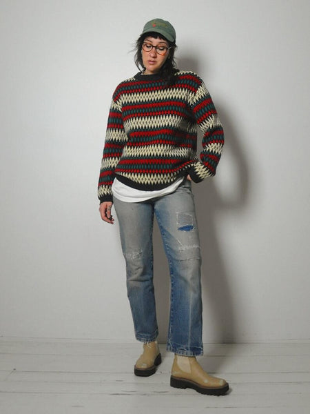 1950's Swiss Fairisle Striped Sweater