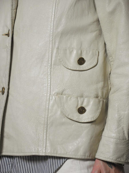 1960's Ivory Leather Jacket