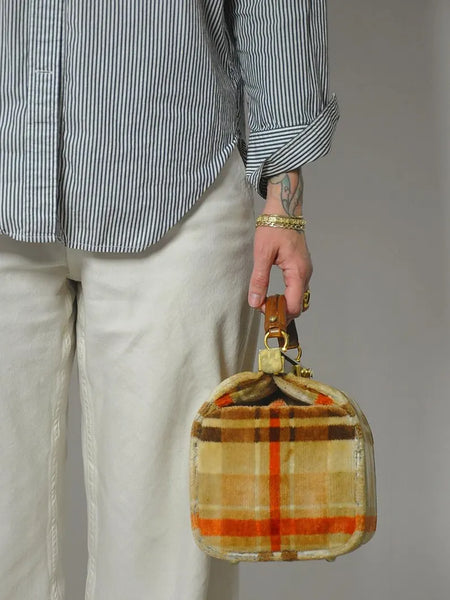1960's Plaid Carpet Doctor Bag
