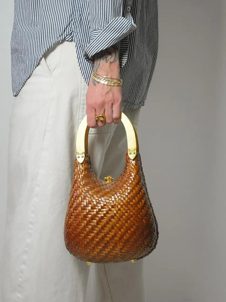 1950's Woven Koret Metal Handle Purse
