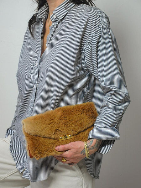 1970's Real Fur Leather Clutch