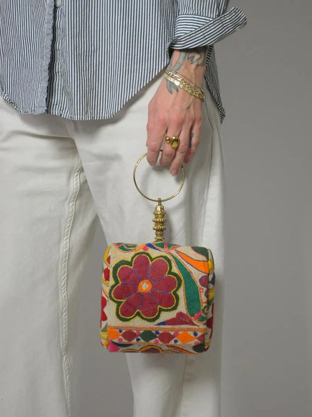 1960's Banjara Brass Ring Box Clutch