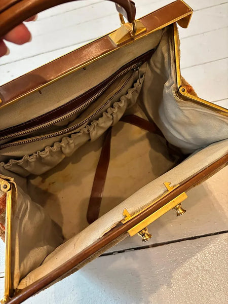 1960's Plaid Carpet Doctor Bag