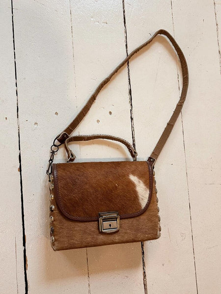 1970's Pony Hair Studded Box Purse