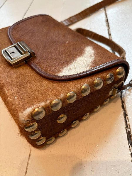 1970's Pony Hair Studded Box Purse