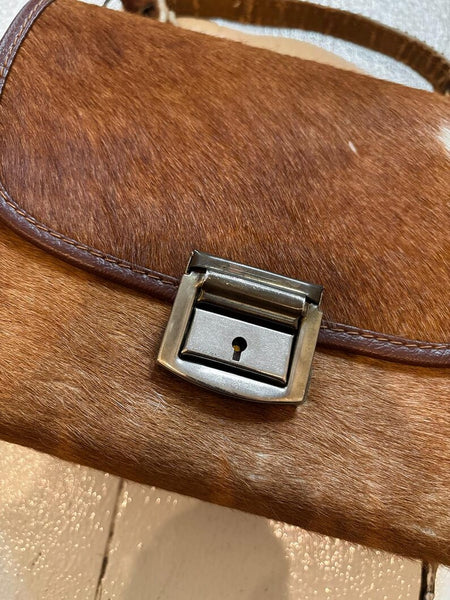 1970's Pony Hair Studded Box Purse