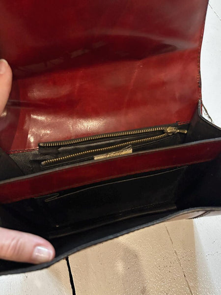 1960's Italian Merlot Leather Rivet Purse