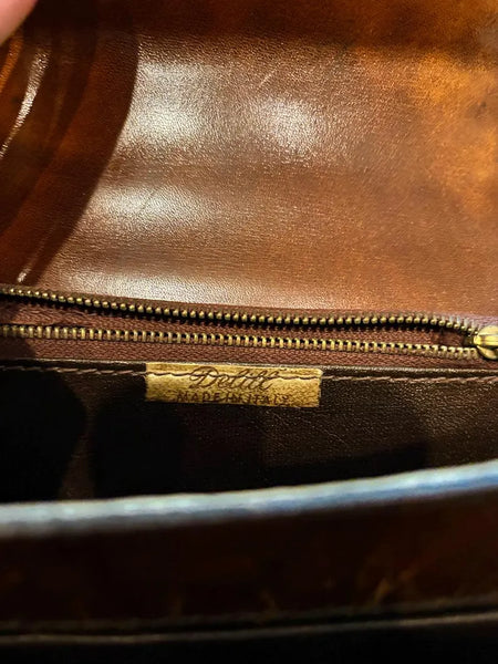 1960's Italian Coco Leather Rivet Bag