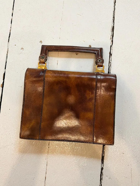 1960's Italian Coco Leather Rivet Bag