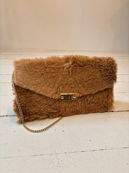 1970's Real Fur Leather Clutch