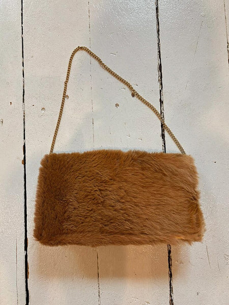 1970's Real Fur Leather Clutch