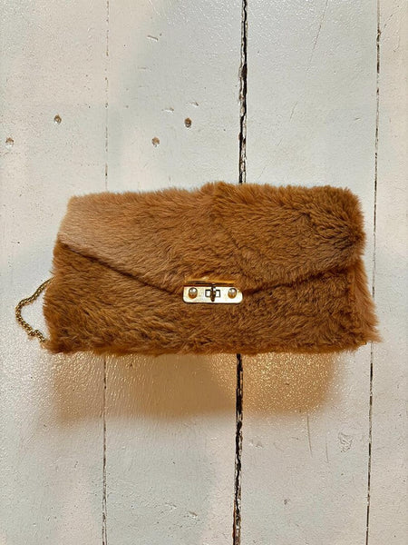 1970's Real Fur Leather Clutch