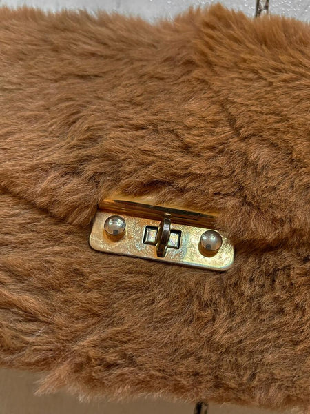 1970's Real Fur Leather Clutch