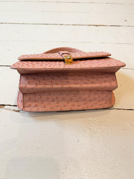 1960's Pink Ostrich Leather Bag