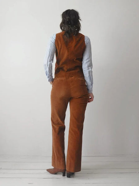 1970's Brown Corduroy 3 Piece Suit