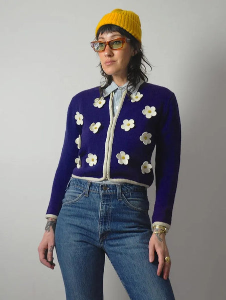 1950's 3D Daisy Cardigan