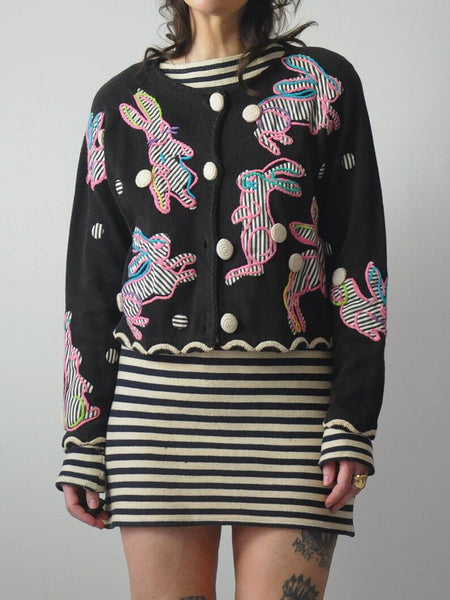 1995 Michael Simon Bunny Cardigan