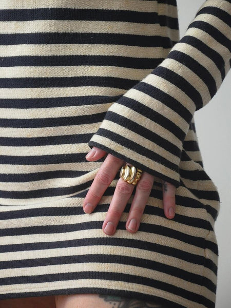 60's French Terry Striped Sailor Dress
