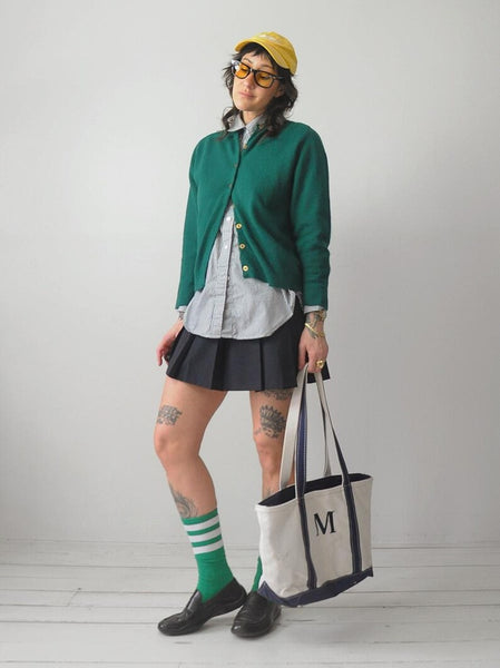 1960's Forest Green Knit Cardigan